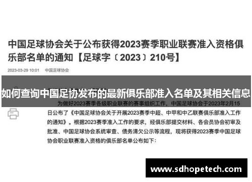如何查询中国足协发布的最新俱乐部准入名单及其相关信息